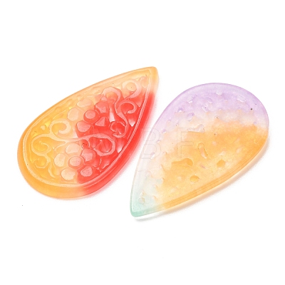 Dyed Natural Quartz Carved Pendants GG-CBA0022-05-1
