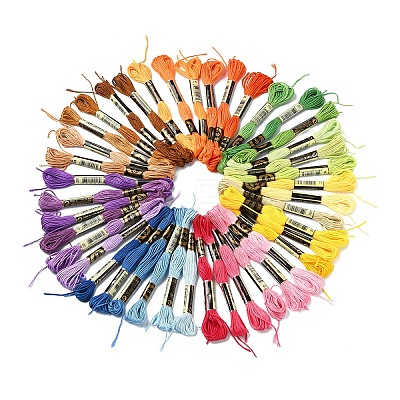 6Bundles 6 Colors Polyester Embroidery Floss OCOR-YW0001-24E-1