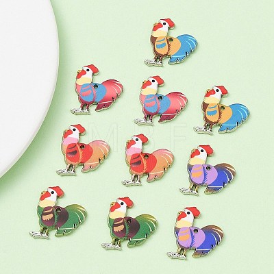 10Pcs 5 Colors Alloy Enamel Pandants ENAM-YW0003-60-1