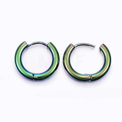 Ion Plating(IP) 304 Stainless Steel Huggie Hoop Earrings EJEW-F111-16mm-Y-1