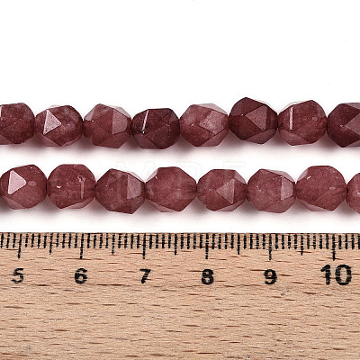 Dyed Natural White Jade Beads Strands G-T139-8mm-46O-1