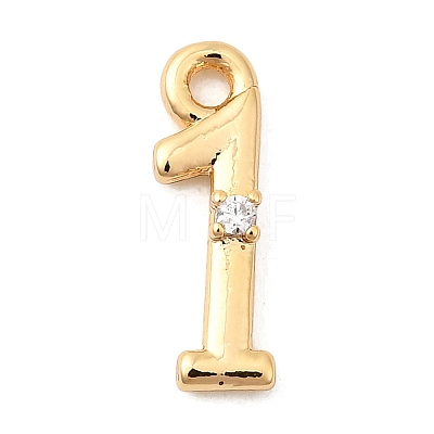 Brass Micro Pave Cubic Zirconia Charms KK-P340-24G-01-1