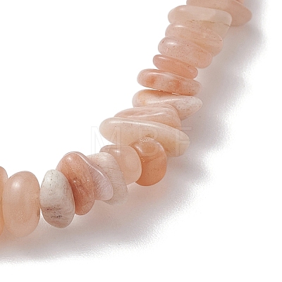 Natural Sunstone Chip Beads Stretch Bracelets for Women BJEW-JB10688-02-1