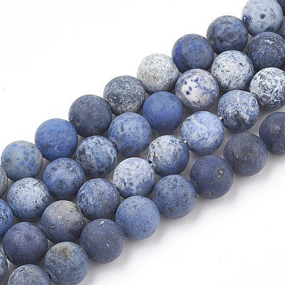 Natural Dumortierite Quartz Beads Strands G-T106-061-1