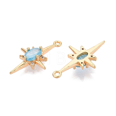 Brass Glass Pendants KK-T049-059G-06-1
