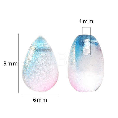 Transparent Spray Painted Glass Charms GLAA-YW0001-12-1