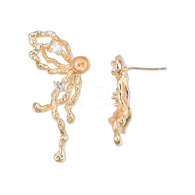 Brass Stud Earring Findings KK-N232-428LG-1