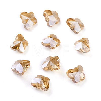 Transparent Electroplate Glass Beads GLAA-P037-02A-PL01-1