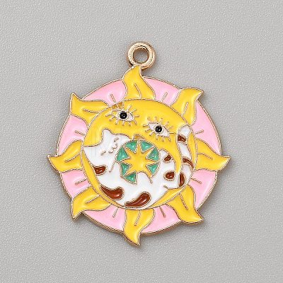 Zinc Alloy Enamel Pendants FIND-CJC0437-008G-1