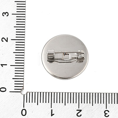 304 Stainless Steel Brooch Cabochon Settings STAS-E547-08C-P-1
