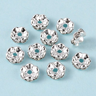 Brass Rhinestone Spacer Beads X-RB-A006-8MM-S-1