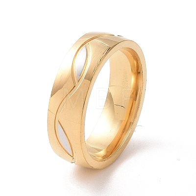 Two Tone 201 Stainless Steel Leaf Wrap Finger Ring for Women RJEW-I089-48B-1