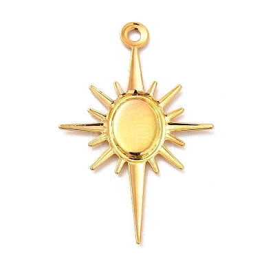 Rack Plating Brass Pendant Cabochon Settings LS-KK-E067-29G-1