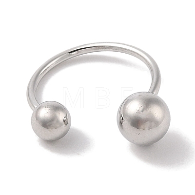 Non-Tarnish 304 Stainless Steel Round Cuff Rings for Women RJEW-G315-09A-P-1