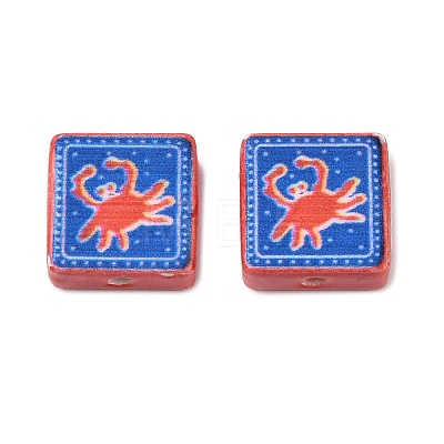 Printed Handmade Porcelain Beads PORC-G016-04L-1