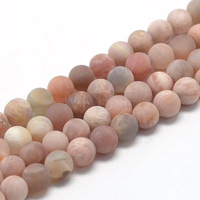 Natural Sunstone Beads Strands G-R446-6mm-36-1