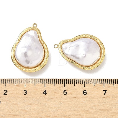 304 Stainless Steel with ABS Plastic Pearl Pendants STAS-G371-01G-02-1