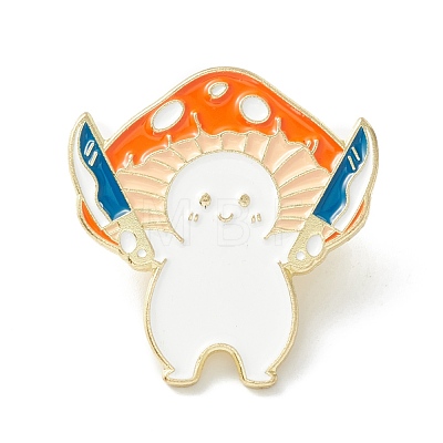 Mushroom with Knife Enamel Pin JEWB-K053-36LG-1