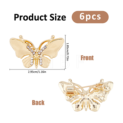 Butterfly Alloy Rhinestone Brooches for Backpack Clothes JEWB-WH0010-145-1