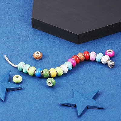 Imitation Turquoise Style Resin European Beads X-OPDL-Q132-M-1
