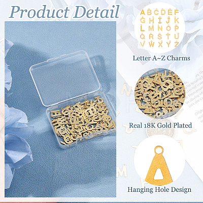 104Pcs 26 Styles 201 Stainless Steel Charms STAS-HS0001-43-1