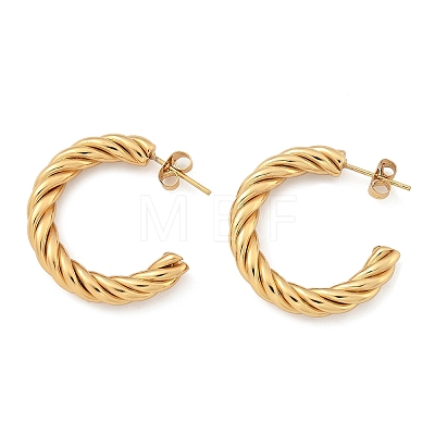 304 Stainless Steel Half Hoop Earrings X-EJEW-F257-10G-1