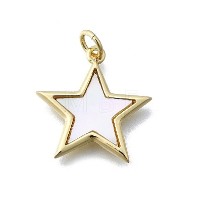 Star Shape Brass Pendants KK-V010-12G-1