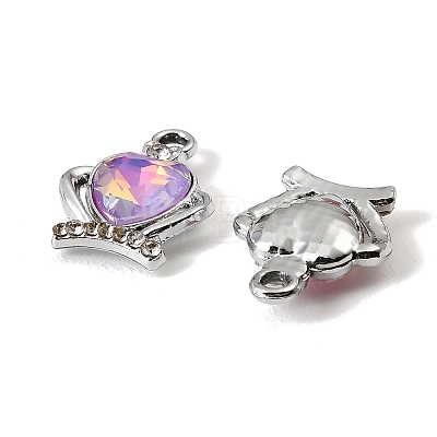 UV Plating Alloy Glass Pendants FIND-K032-07P-1