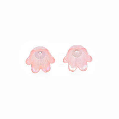 6-Petal Imitation Jelly Acrylic Bead Caps JACR-T002-02I-1