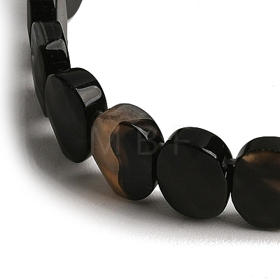 Dyed & Heated Natural Agate Oval Beaded Stretch Bracelet G-E010-01-26-1