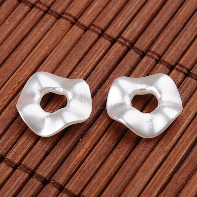 Twist Ring Imitation Pearl Acrylic Beads OACR-L004-5357-1