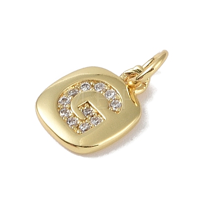 Rack Plating Brass Micro Pave CLear Cubic Zirconia Charms KK-E110-14G-G-1