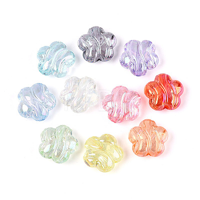 UV Plating Transparent Acrylic Beads OACR-N150-24-01-1