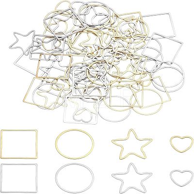 Unicraftale 80Pcs 8 Style 304 Stainless Steel Linking Ring STAS-UN0018-39-1