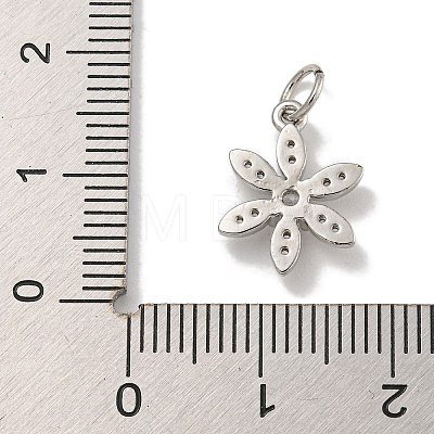 Rack Plating Brass Micro Pave Clear Cubic Zirconia Charms KK-U030-19P-1