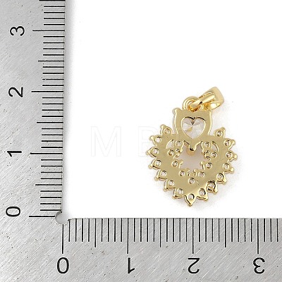 Brass Micro Pave Clear Cubic Zirconia Pendants ZIRC-M001-16A-G-1