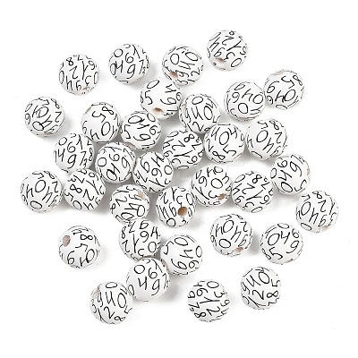 Printed Wooden Beads WOOD-T034-01B-1