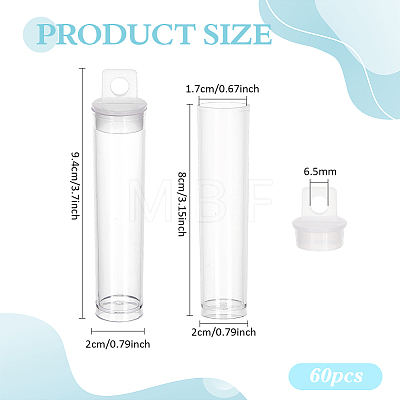 60Pcs Plastic Bead Tubes CON-BC0008-21-1