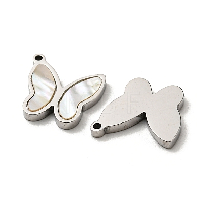 304 Stainless Steel Shell Charms STAS-L022-010P-1