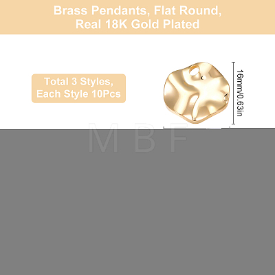SUNNYCLUE 30Pcs 3 Style Brass Charms KK-SC0002-71-1
