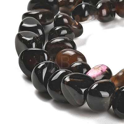 Natural Black Agate Beads Strands G-L595-B02-01-1