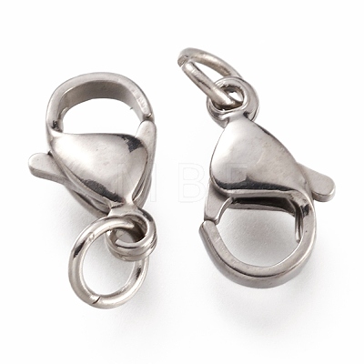304 Stainless Steel Lobster Claw Clasps X-STAS-G240-01D-P-1