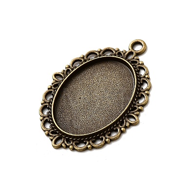 Zinc Alloy Pendant Settings for Cabochon & Rhinestone X-PALLOY-A15257-AB-FF-1