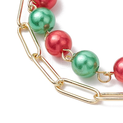 Chrismas Theme Double Layer Multi-strand Bracelets BJEW-JB101004-1