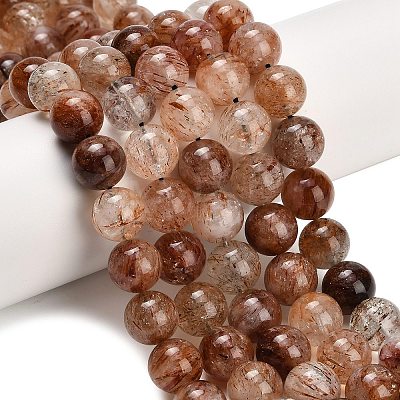 Natural Black Gold Rutilated Quartz Beads Strands G-L657-B02-12mm-1