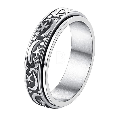 Rotatable Titanium Steel Finger Rings PW-WGFD7F6-03-1