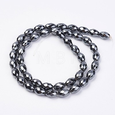 Non-magnetic Synthetic Hematite Beads Strands G-F396-13-6x9mm-1