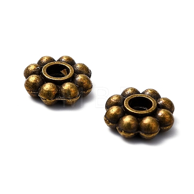 Tibetan Style Alloy Flat Round Spacer Beads TIBEB-2351A-AB-FF-1