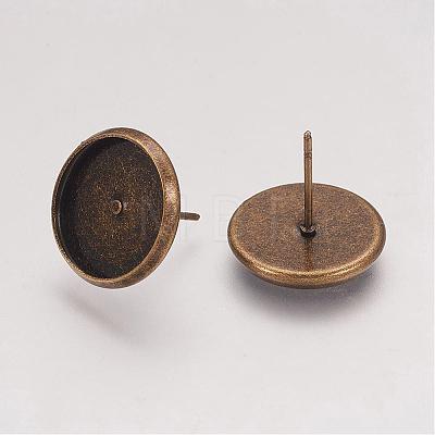 Brass Earring Settings KK-H021-AB-1