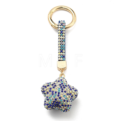 Resin Rhinestone Alloy Keychain KEYC-U006-01C-1